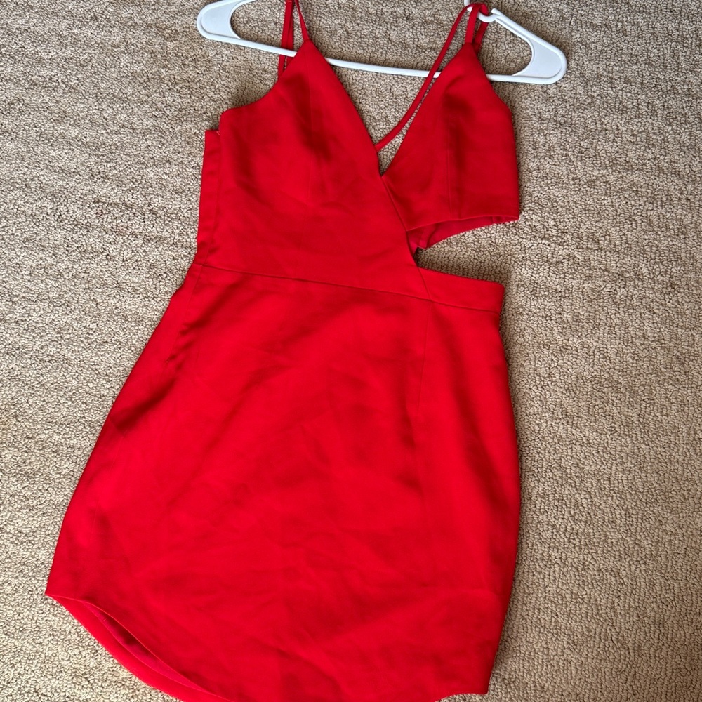 Revolve NBD Vibrant Red Cut Out Dress